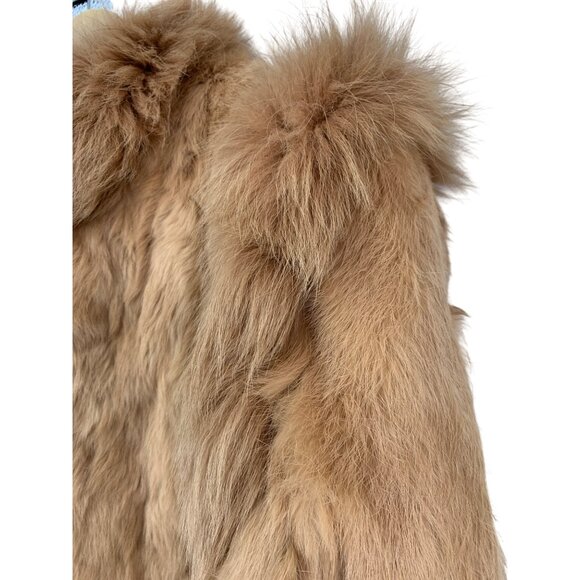 Vintage 80s Genuine Rabbit Tan Fur Jacket Korea Size Large RH10472 GUC - Picture 7 of 13